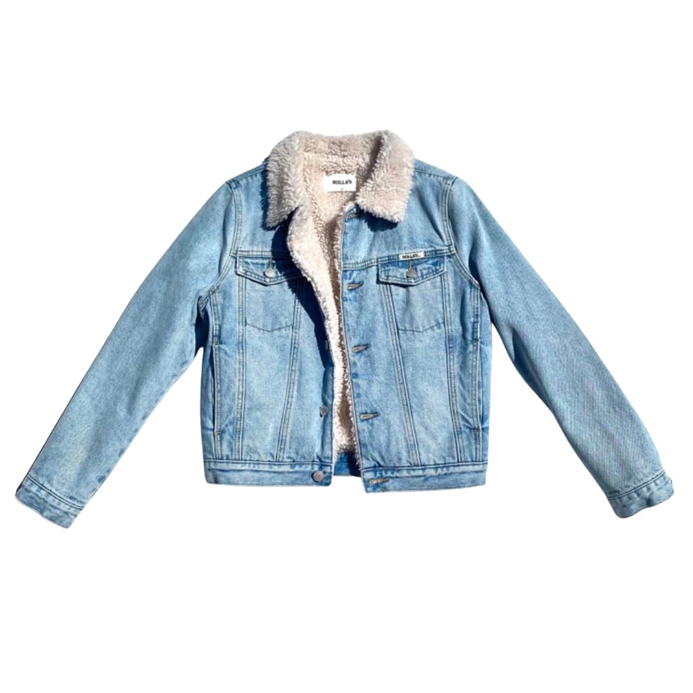 Denim Sherpa-Lined Jacket
